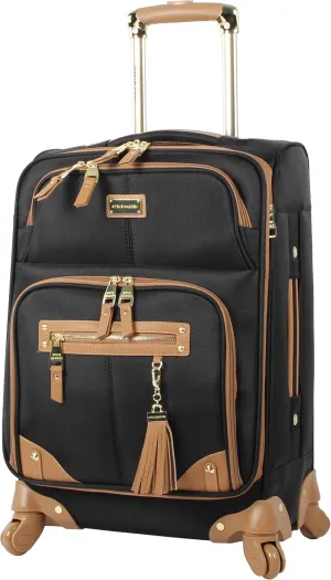 Steve Madden Unisex-Adult (Luggage only) Carry on Bag with Spinner Wheels, Harlo Black, 20in
