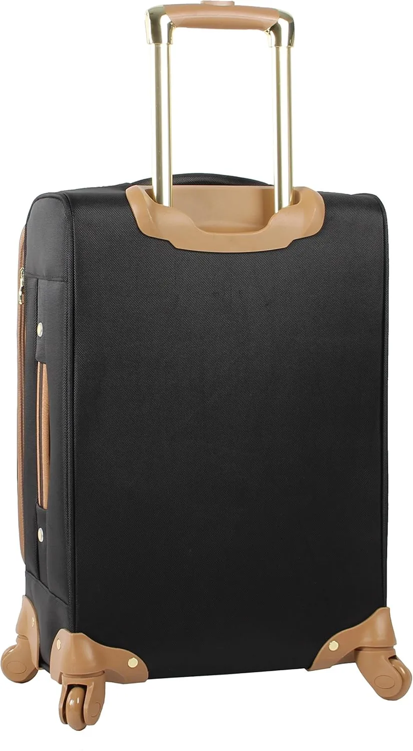 Steve Madden Unisex-Adult (Luggage only) Carry on Bag with Spinner Wheels, Harlo Black, 20in