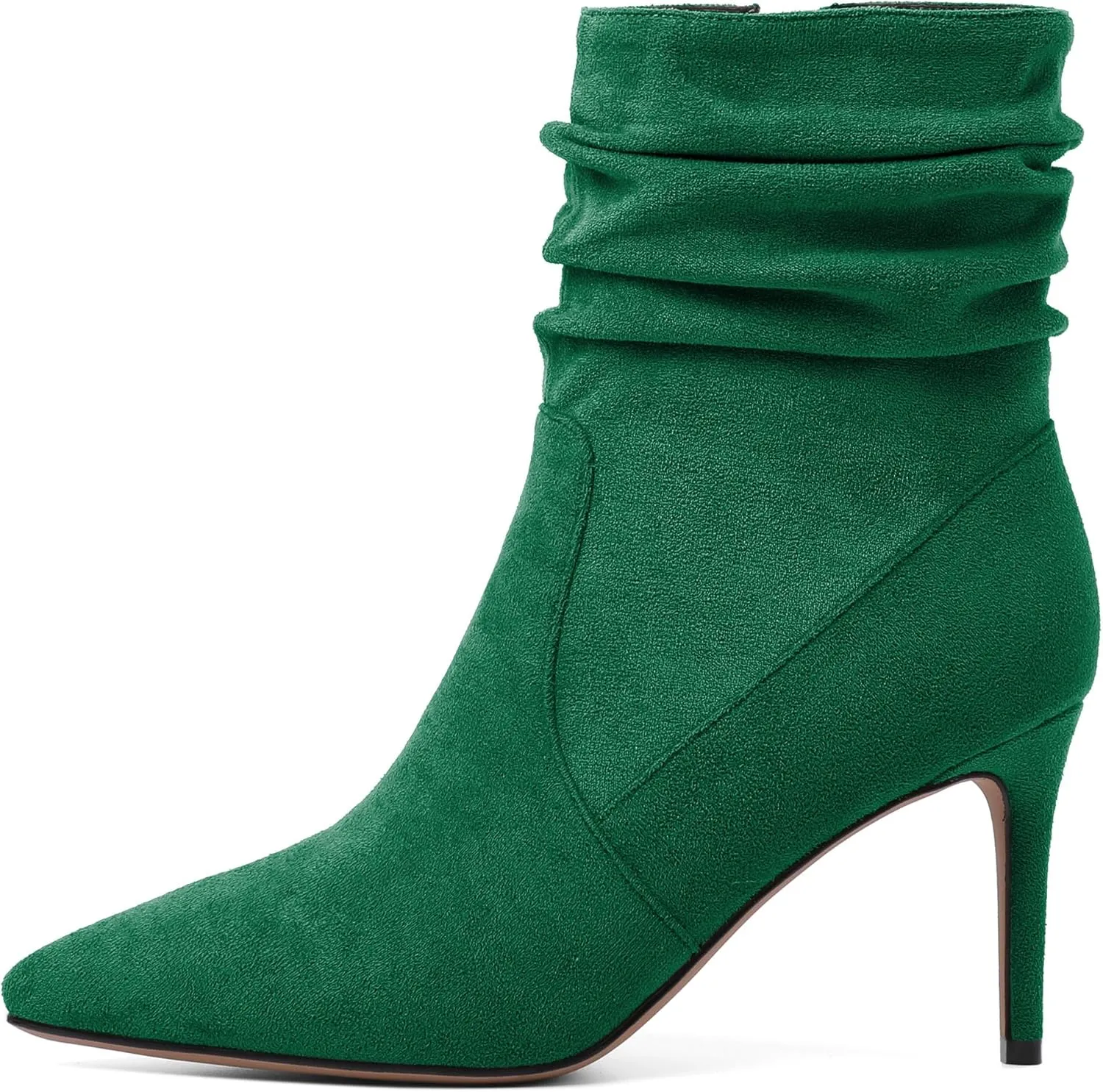 Stiletto High Heel Boots for Women Slouchy Boots Pointed Toe Boots for Work Formal 3.4 Inch Stylish Trendy Ankle Boots