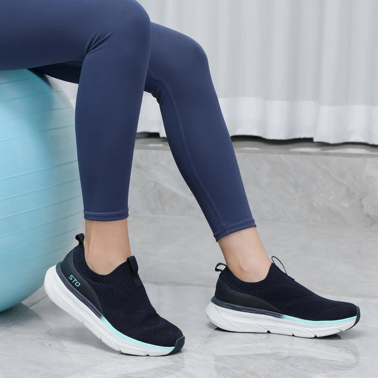 STQ Slip on Sneakers Women Walking Shoes with Arch Support Memory Foam