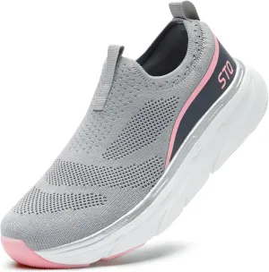 STQ Slip on Sneakers Women Walking Shoes with Arch Support Memory Foam