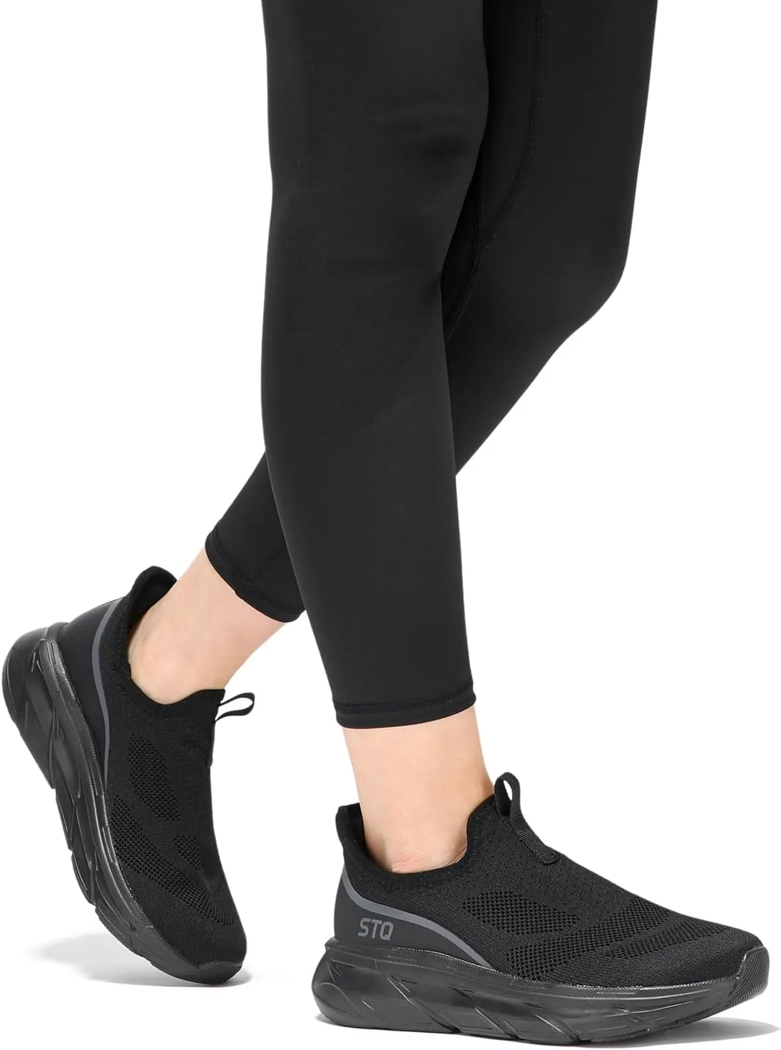 STQ Walking Shoes for Women Supportive Cushioned Mesh Shoes Casual Slip on Sneakers Orthopedic Arch Support Slip Resistant Work Shoes for Pregnancy Nurse Standing All Day