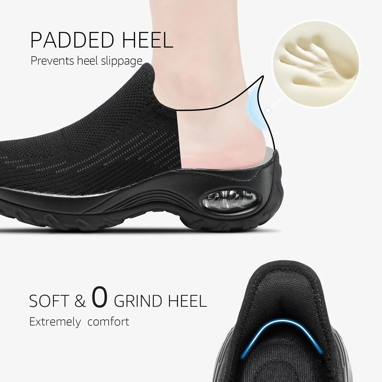 STQ Womens Slip on Walking Shoes Air Cushion Comfortable Supportive Orthopedic Nursing Sneakers for Plantar Fasciitis