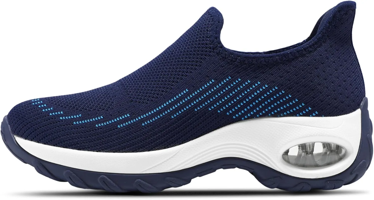 STQ Womens Slip on Walking Shoes Air Cushion Comfortable Supportive Orthopedic Nursing Sneakers for Plantar Fasciitis