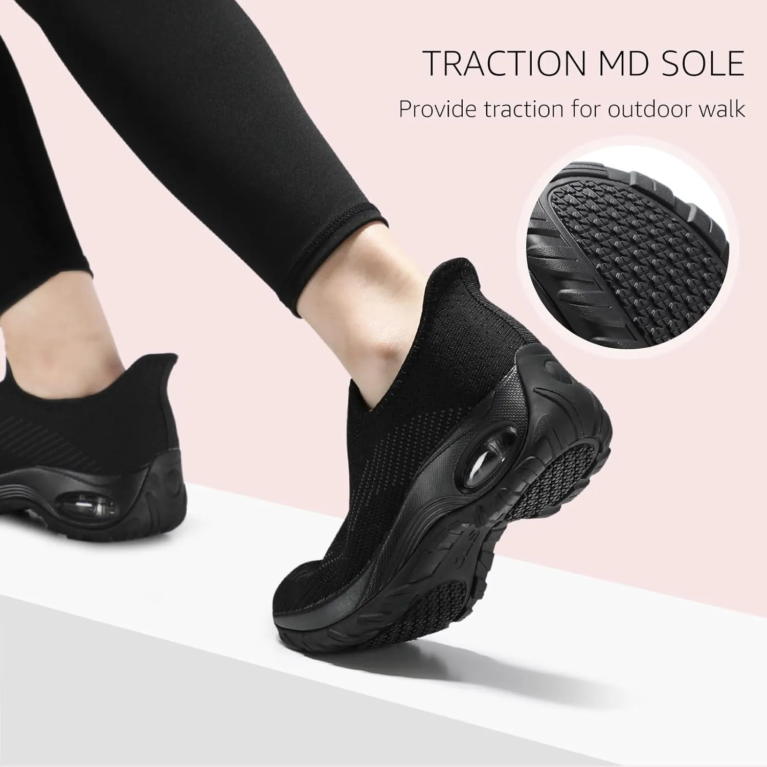 STQ Womens Slip on Walking Shoes Air Cushion Comfortable Supportive Orthopedic Nursing Sneakers for Plantar Fasciitis