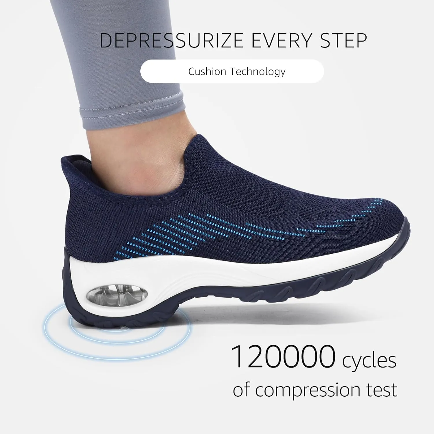 STQ Womens Slip on Walking Shoes Air Cushion Comfortable Supportive Orthopedic Nursing Sneakers for Plantar Fasciitis