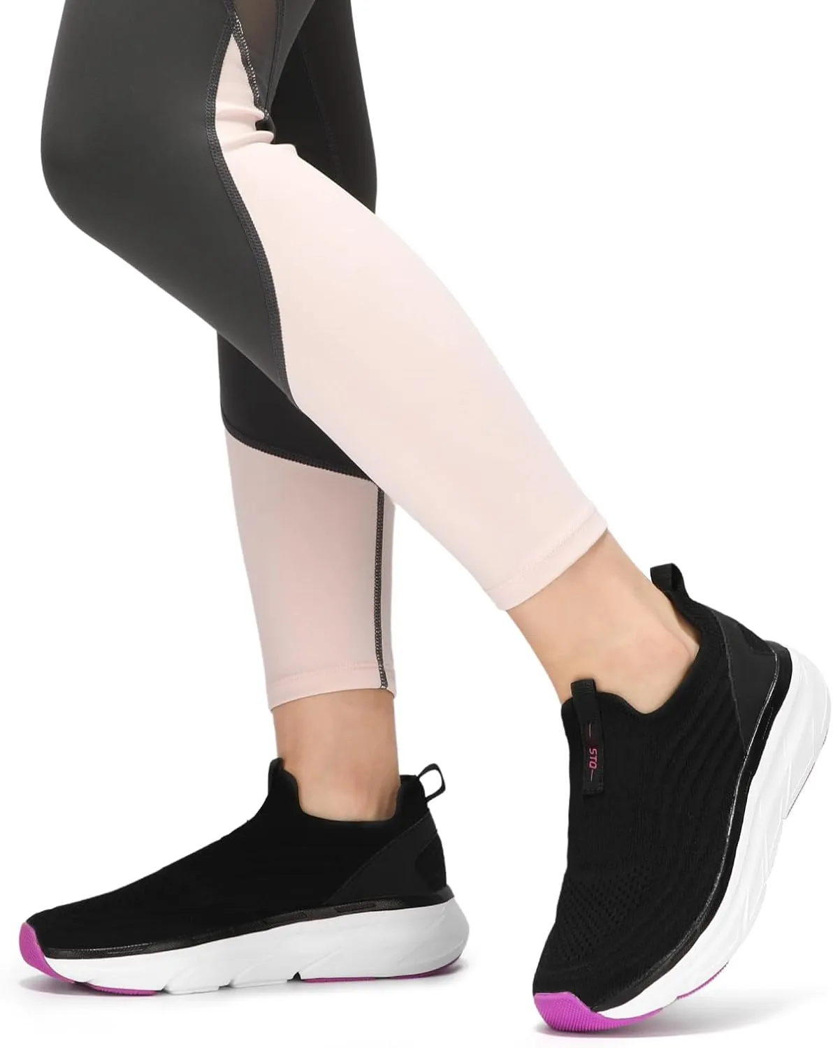 STQ Women's Slip On Walking Tennis Shoes Cushion Comfortable Orthopedic Sneakers Breathable Non-Slip Athletic Gym Workout Shoe