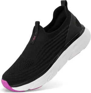 STQ Women's Slip On Walking Tennis Shoes Cushion Comfortable Orthopedic Sneakers Breathable Non-Slip Athletic Gym Workout Shoe