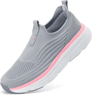 STQ Women's Slip On Walking Tennis Shoes Cushion Comfortable Orthopedic Sneakers Breathable Non-Slip Athletic Gym Workout Shoe