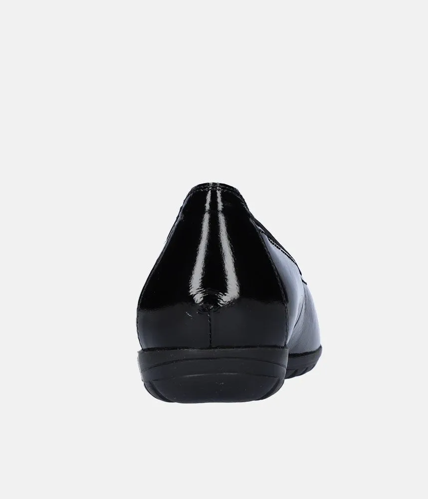 Stylish Black Patent Wide Fit Ballerinas