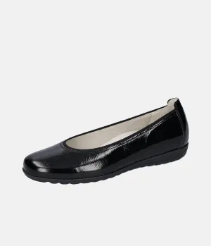 Stylish Black Patent Wide Fit Ballerinas