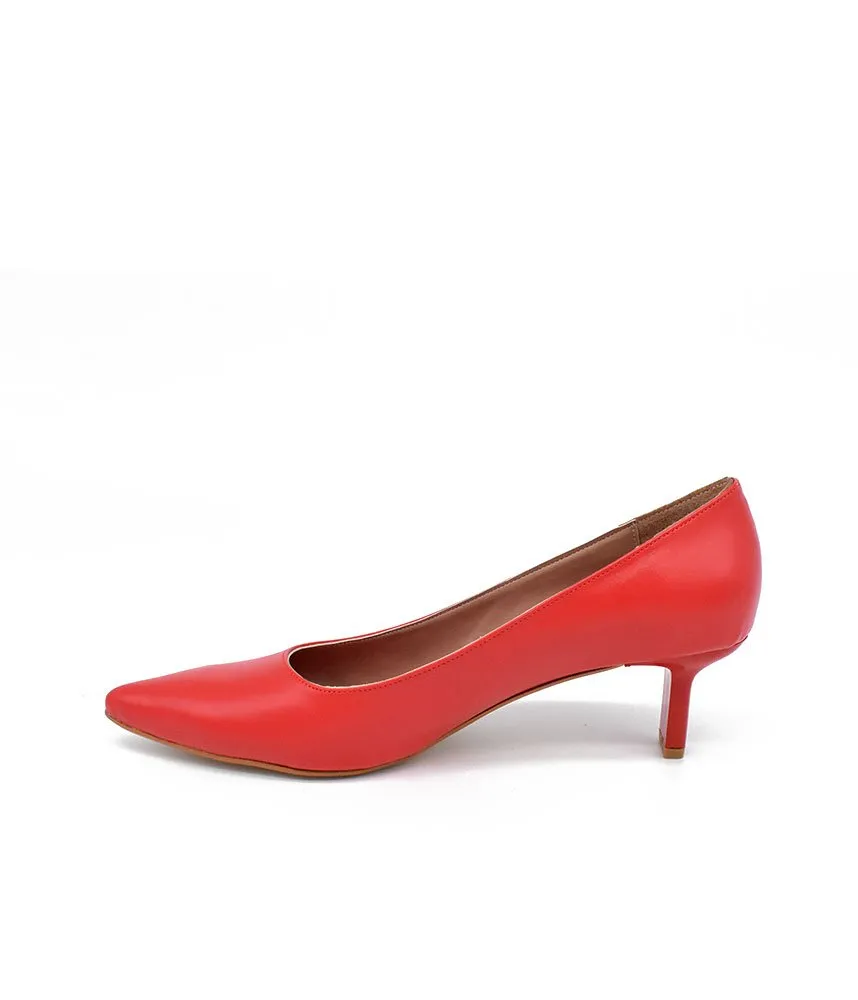 Stylish Red Slim Stiletto Block Heels