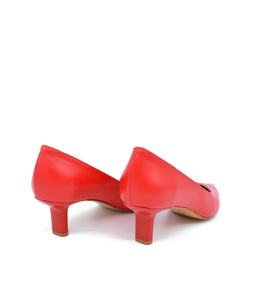Stylish Red Slim Stiletto Block Heels