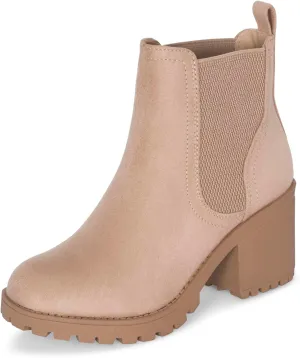 STYLISH S ABBY - Women's Platform Chelsea Ankle Boots Chunky Block Heel Lug Sole