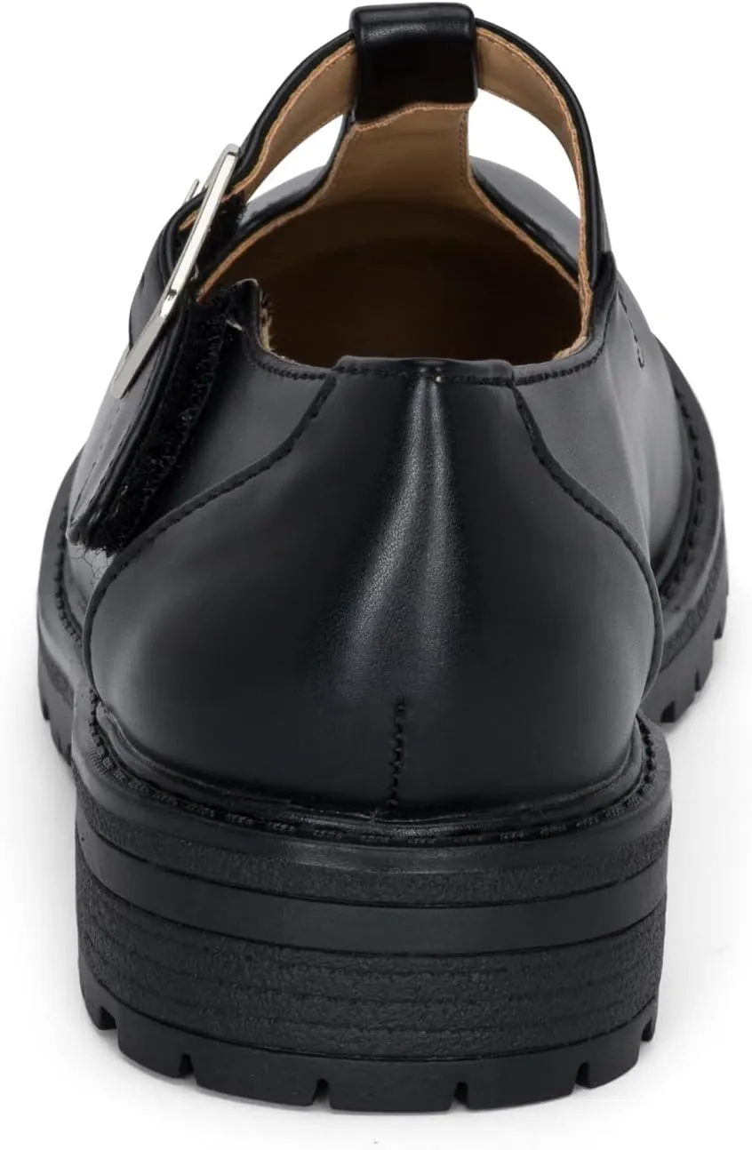 STYLISH S Belle-K ~ Little Kids Girls T-Strap Hook and Loop Low Heel Platform Mary Jane Dress Shoes
