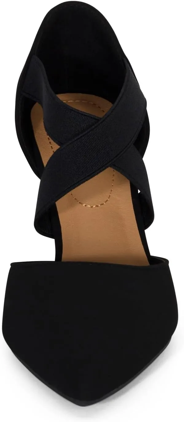 STYLISH S BOGO ~ Womens Pointed Toe Elastic Criss Cross Strap High Heel Dress Pumps