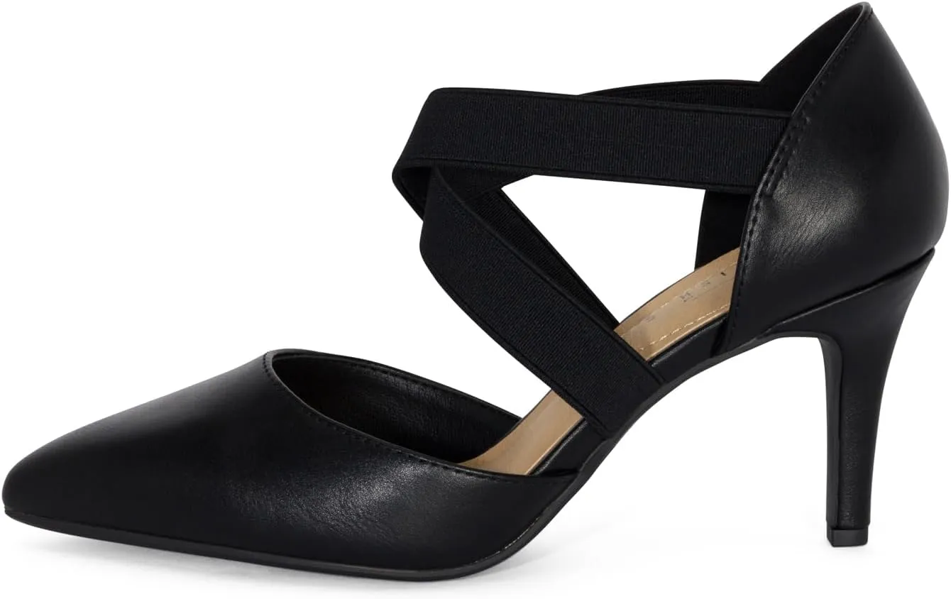 STYLISH S BOGO ~ Womens Pointed Toe Elastic Criss Cross Strap High Heel Dress Pumps