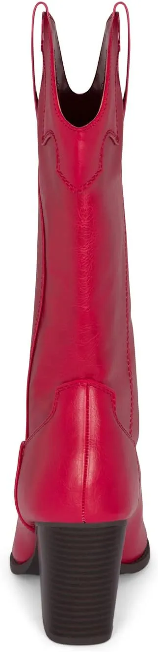 STYLISH S ONYX - Women's Western Cowgirl Stacked Heel Pointed Toe Mid Calf High Heel Boots