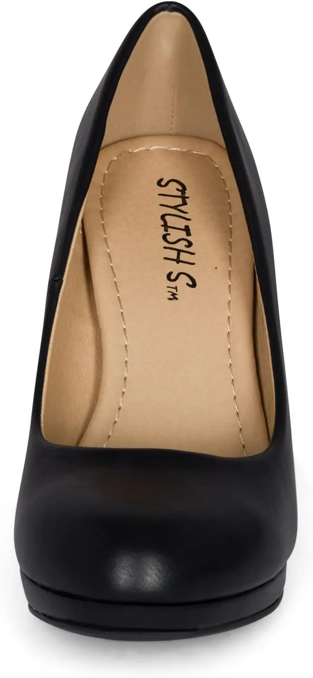 STYLISH S SAGE - Women's Classic Round Toe Platform High Heel Dress Pumps