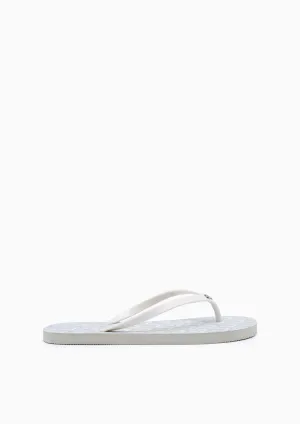Summer Beach Flats And Sandals - Printed Grey