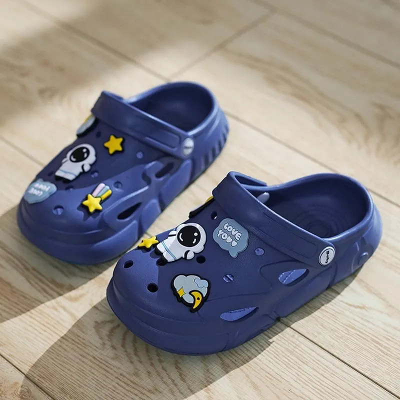Summer Garden Shoes for Boys and Girls Unisex Pattern EVA Children's Shoes Lining Clog Kid Slippers