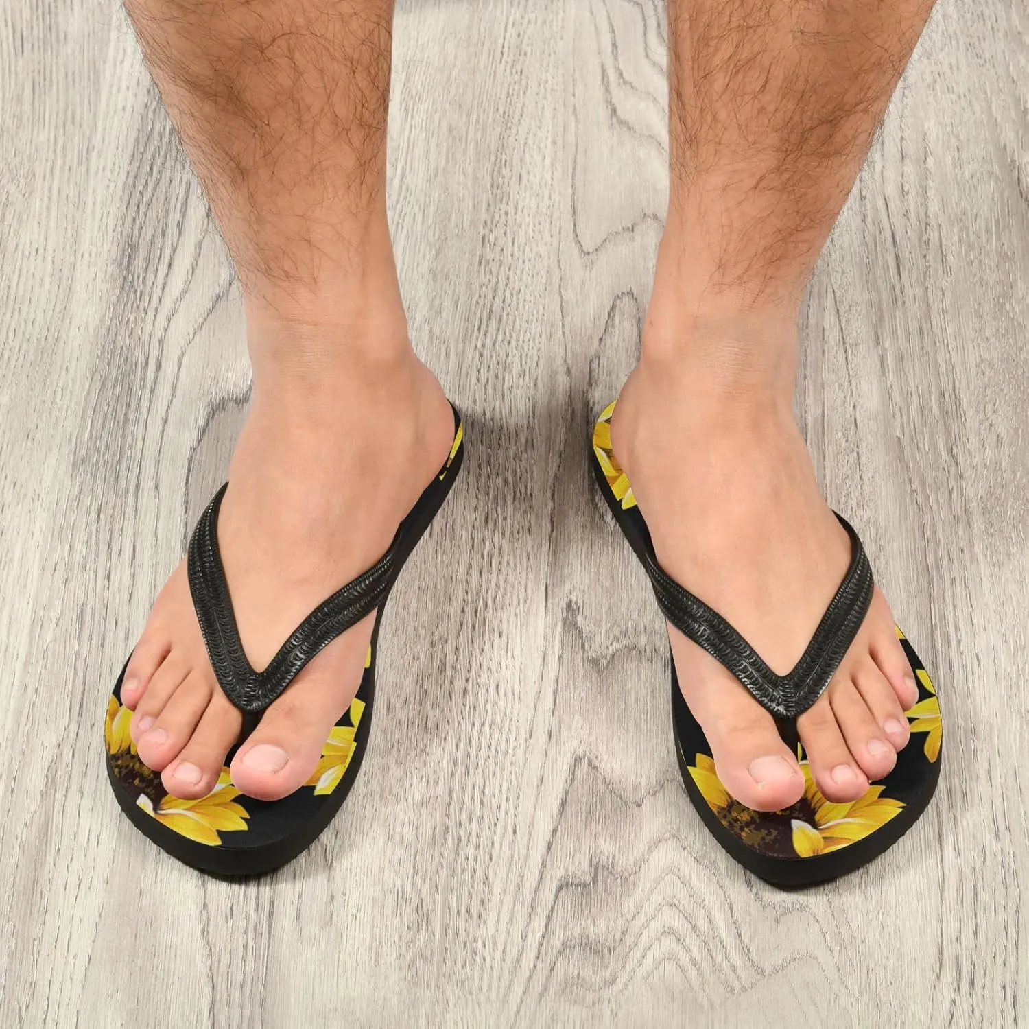 Sunflower Flip Flops Sandals of Men's & Women's,Orthotic Comfort Thong Style Slippers for Home beach