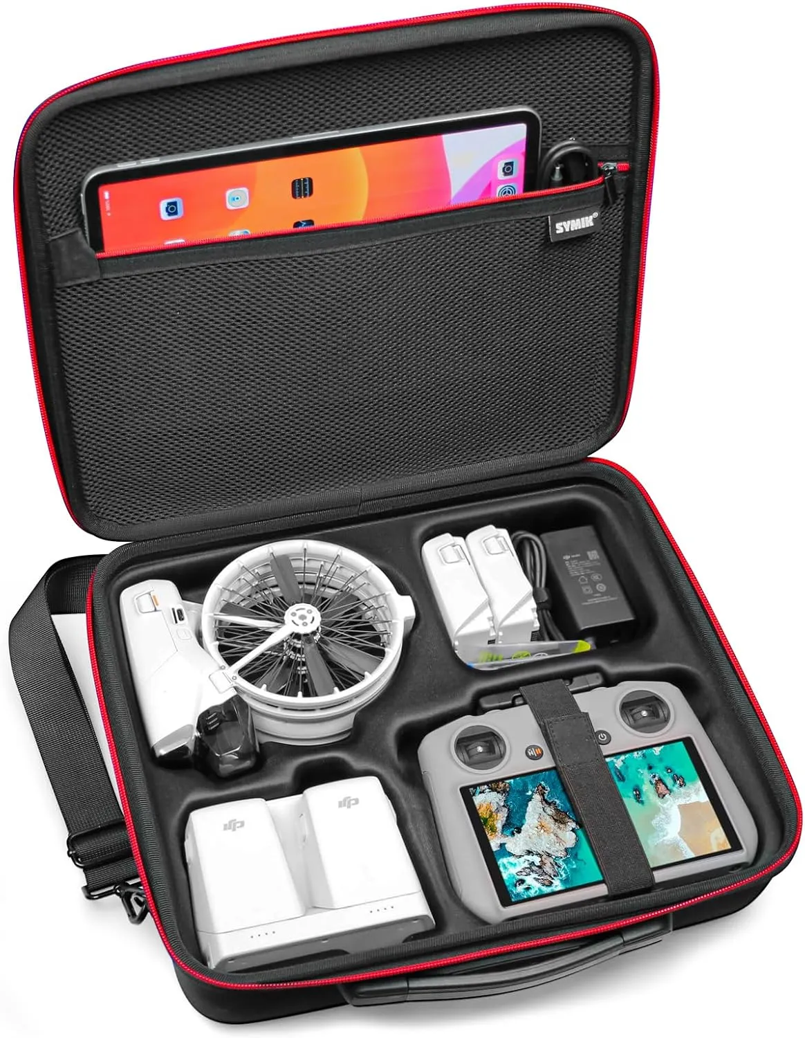SYMIK Carrying Case for DJI Flip, Anti-water Splash, Anti-shock Compact Travel Shoulder Bag, Storage Nylon Case for DJI Flip Fly More Combo Drone Accessories, fits RC 2/RC-N3/Charging Hub/Batteries