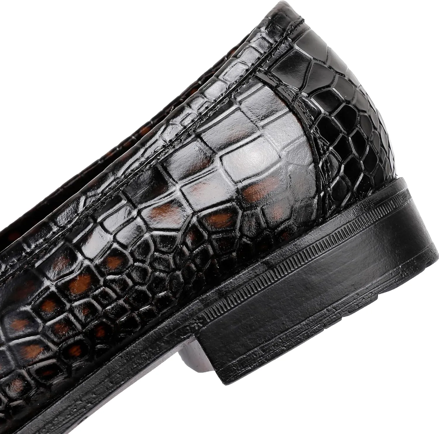 Tassels Loafers for Men, Premium Leather Crocodile Pattern Dress Shoes Slip on Loafers