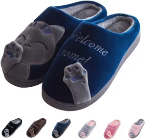 techcity Women's & Men's Comfort Memory Foam Slippers Breathable Fuzzy Slip on Clog House Shoes w/Indoor Outdoor Anti-Skid Sole