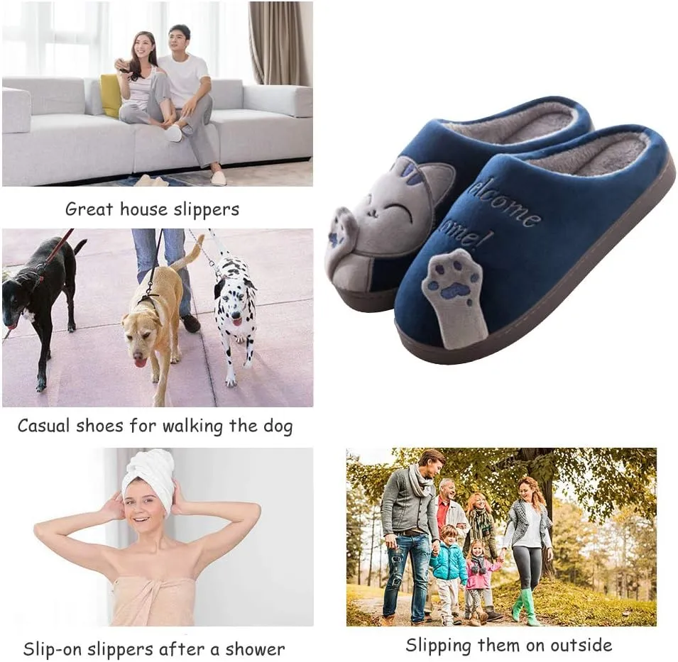 techcity Women's & Men's Comfort Memory Foam Slippers Breathable Fuzzy Slip on Clog House Shoes w/Indoor Outdoor Anti-Skid Sole