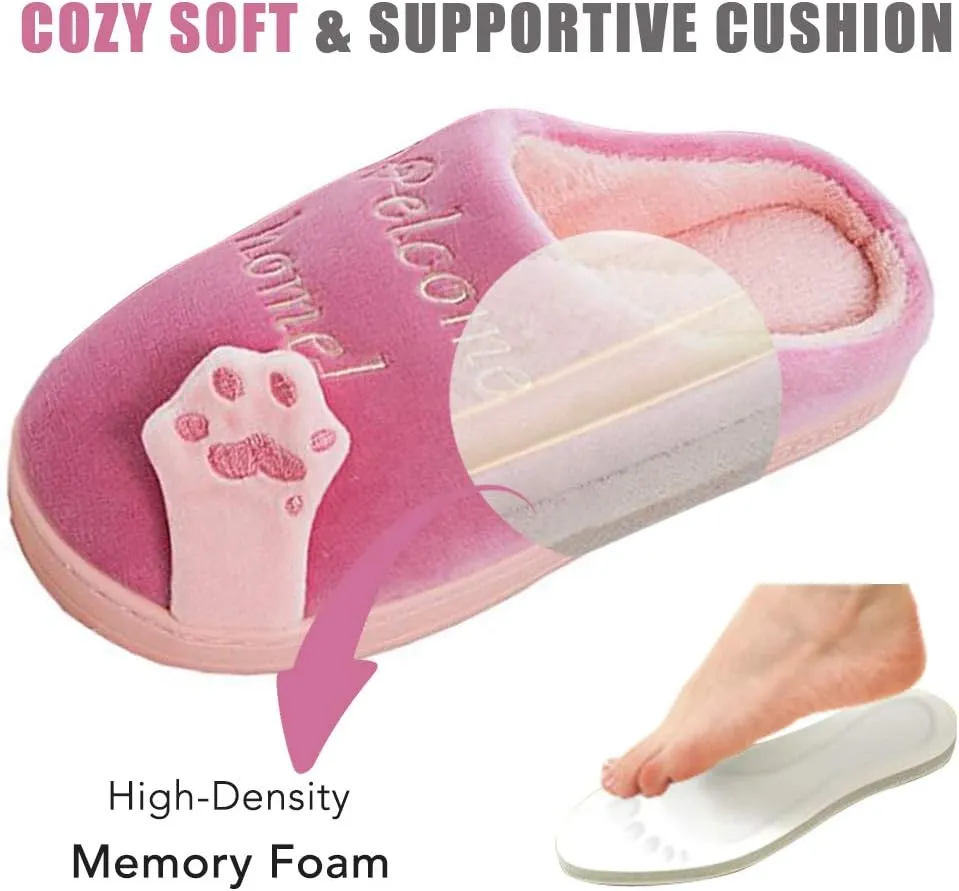 techcity Women's & Men's Comfort Memory Foam Slippers Breathable Fuzzy Slip on Clog House Shoes w/Indoor Outdoor Anti-Skid Sole