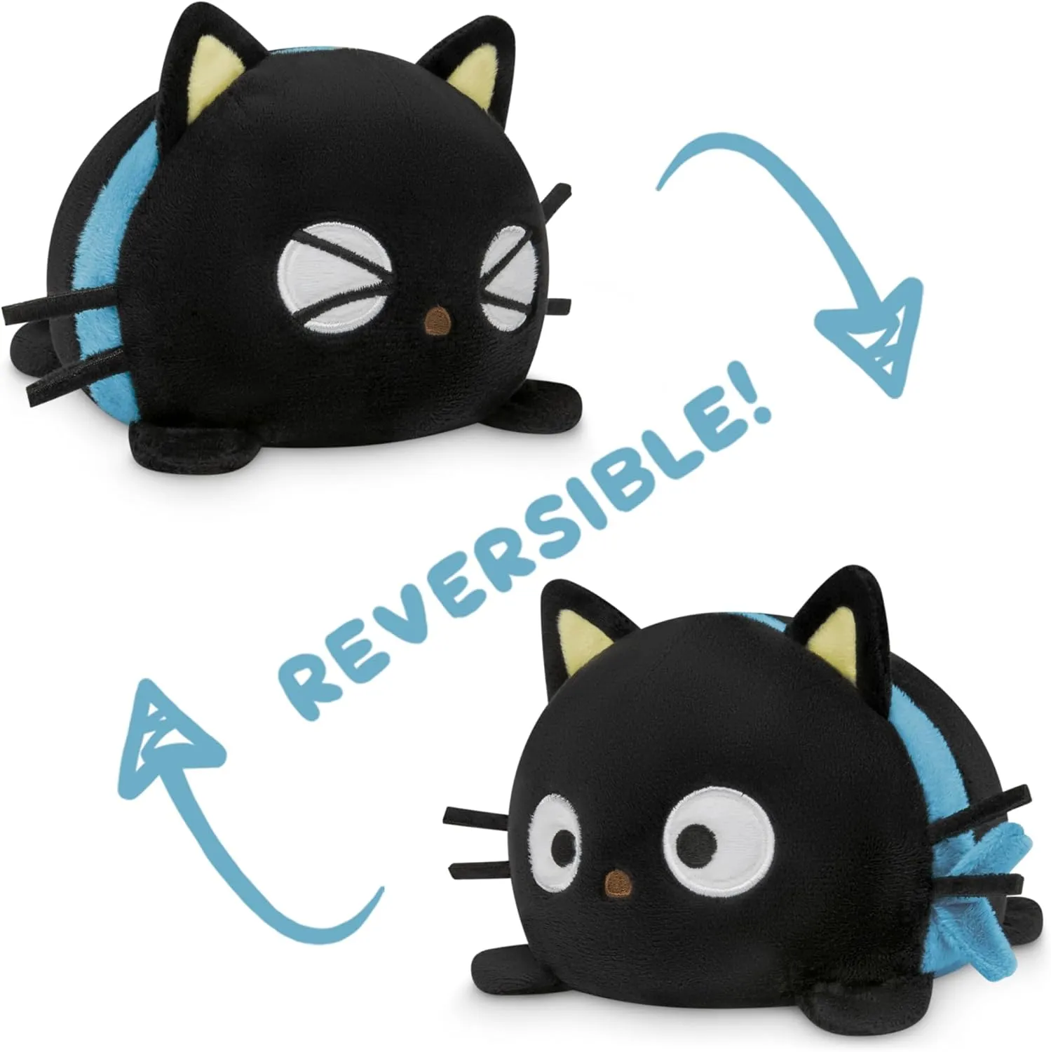TeeTurtle - The Officially Licensed Original Sanrio Reversible Plushie - Chococat Plushie - Cute Sensory Fidget Stuffed Animals That Show Your Mood