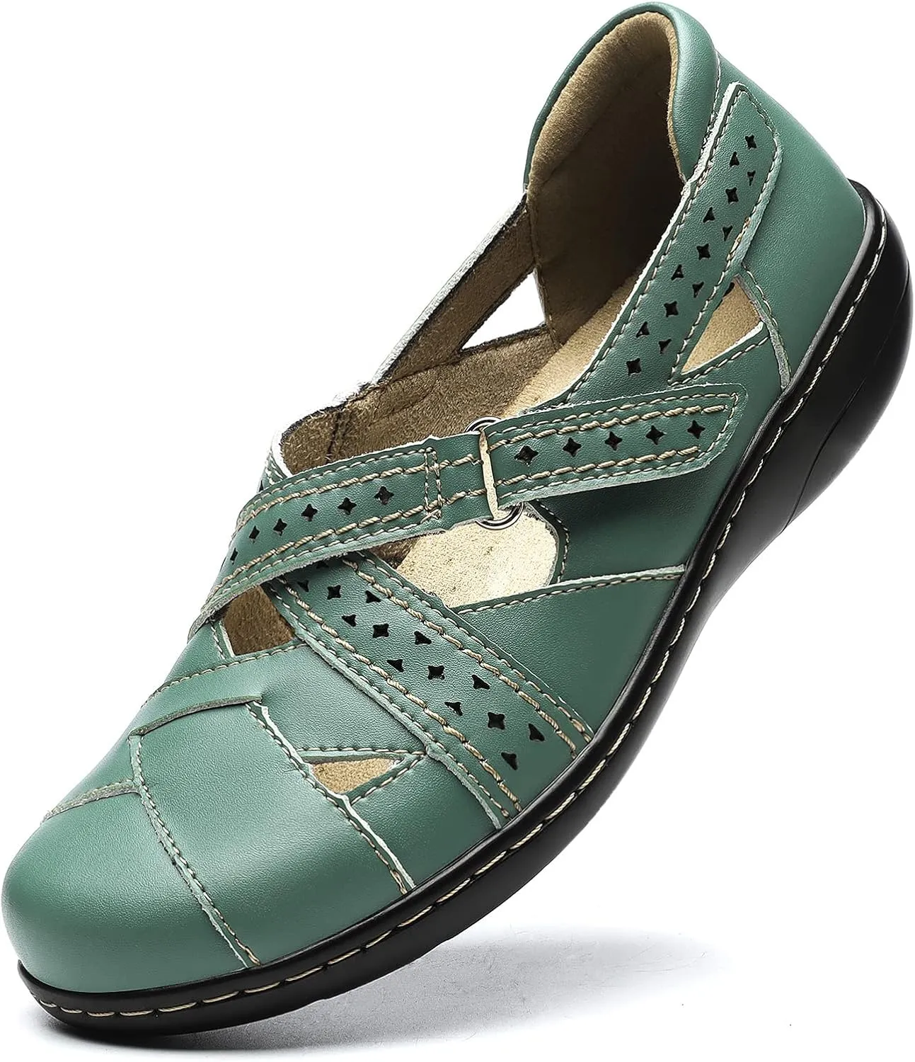 TERRIKAT Women's Casual Loafers Cute Slip On Comfort Walking Flats Leather Driving Moccasins Fashion Closed Toe Boat Shoes
