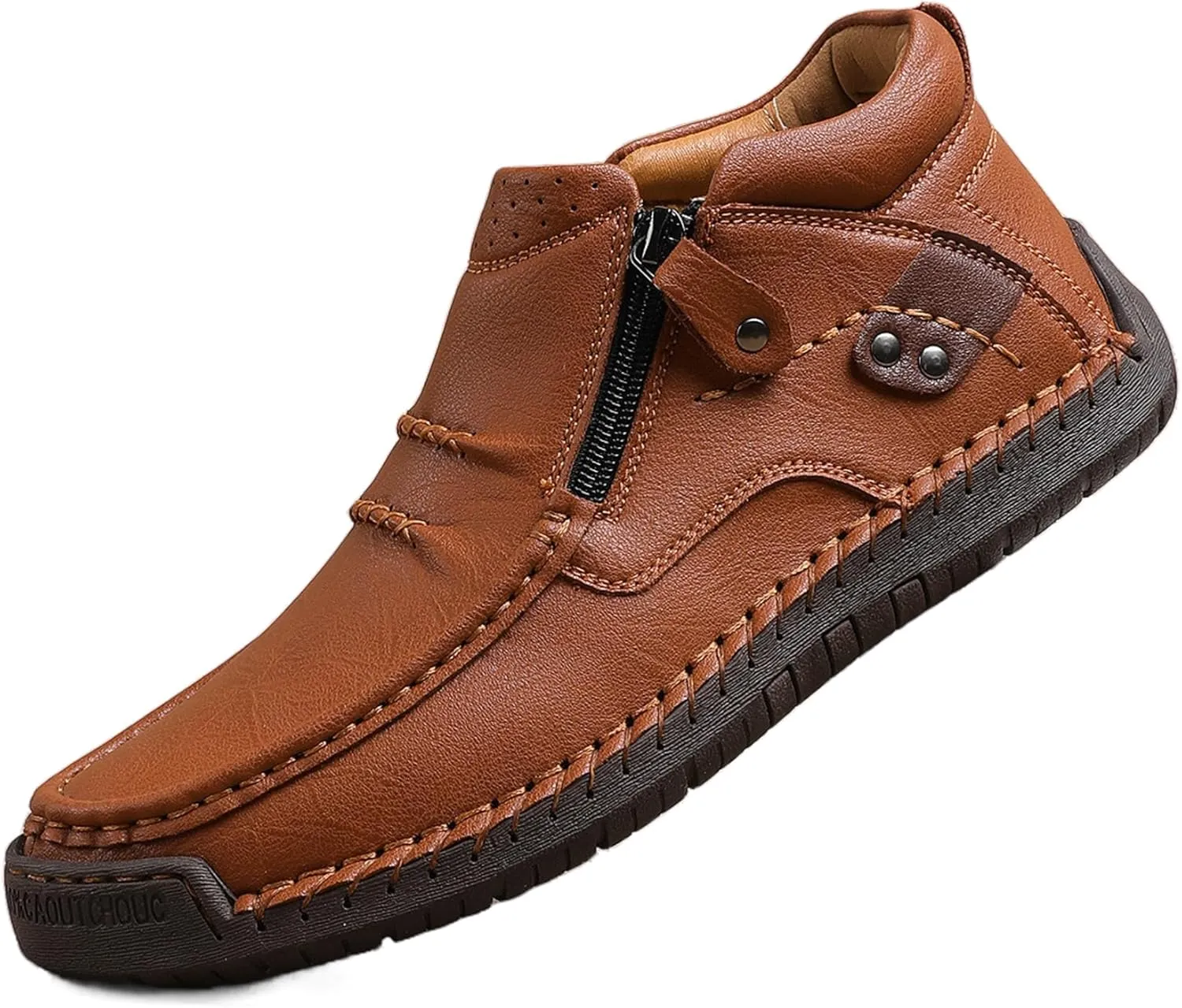 The First Young Driving Boots Men, The First Young Shoes Men, Handmade Premium Leather Slip-On Boots Travel & Outdoor