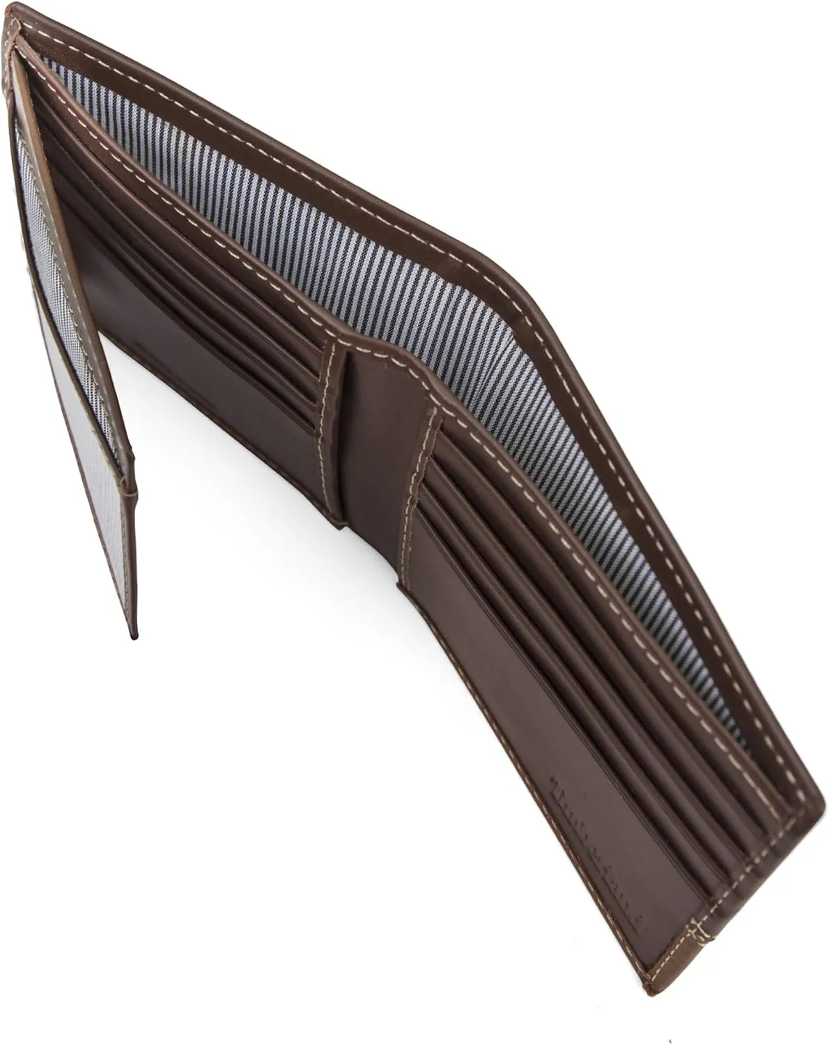 Timberland Men's Leather Passcase Trifold Wallet Hybrid, Brown/Tan, One Size
