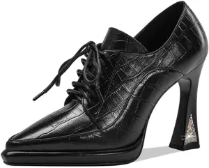 TinaCus Women's Pointed Toe Handmade Lace Up Stylish High Heels Pumps Shoes