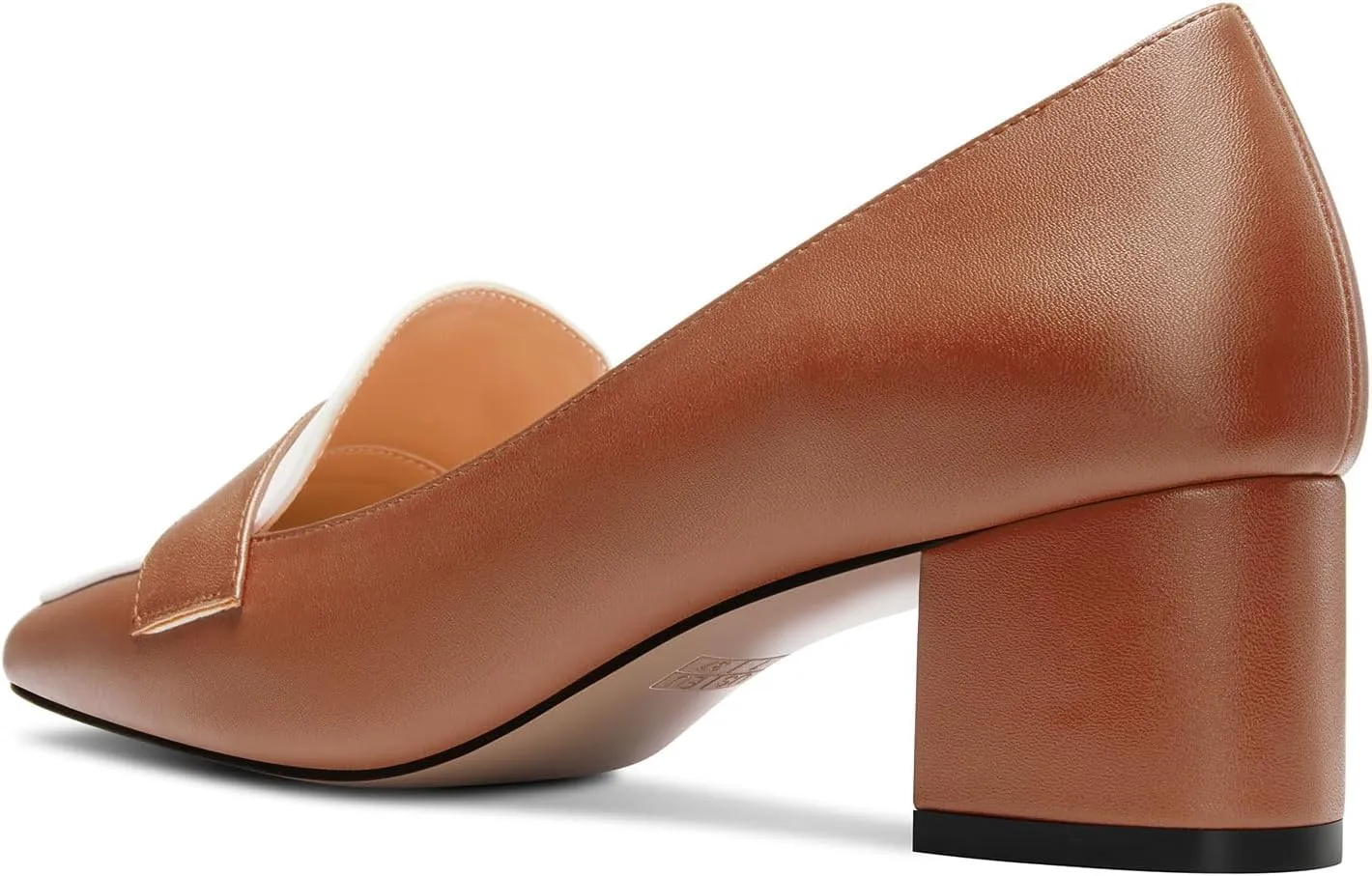 TNYNFBEB Womens Chunky Block Mid Heel Close Square Toe Pumps Slip-on Patchwork Prom Basic Classic 2.0 Inches Heels