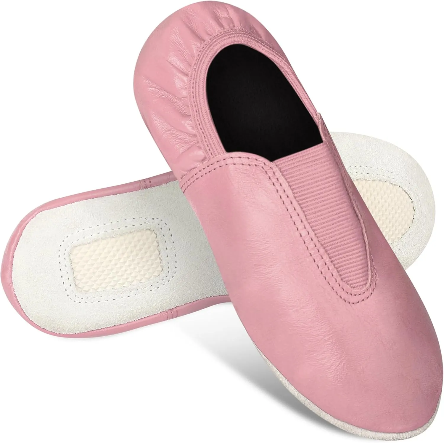 Toddler/Kids/Adult Gymnastic Goat Leather Slip-on Trampoline Tumbling Agility Gym Shoes - Rubber Sole
