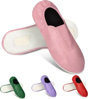Toddler/Kids/Adult Gymnastic Goat Leather Slip-on Trampoline Tumbling Agility Gym Shoes - Rubber Sole
