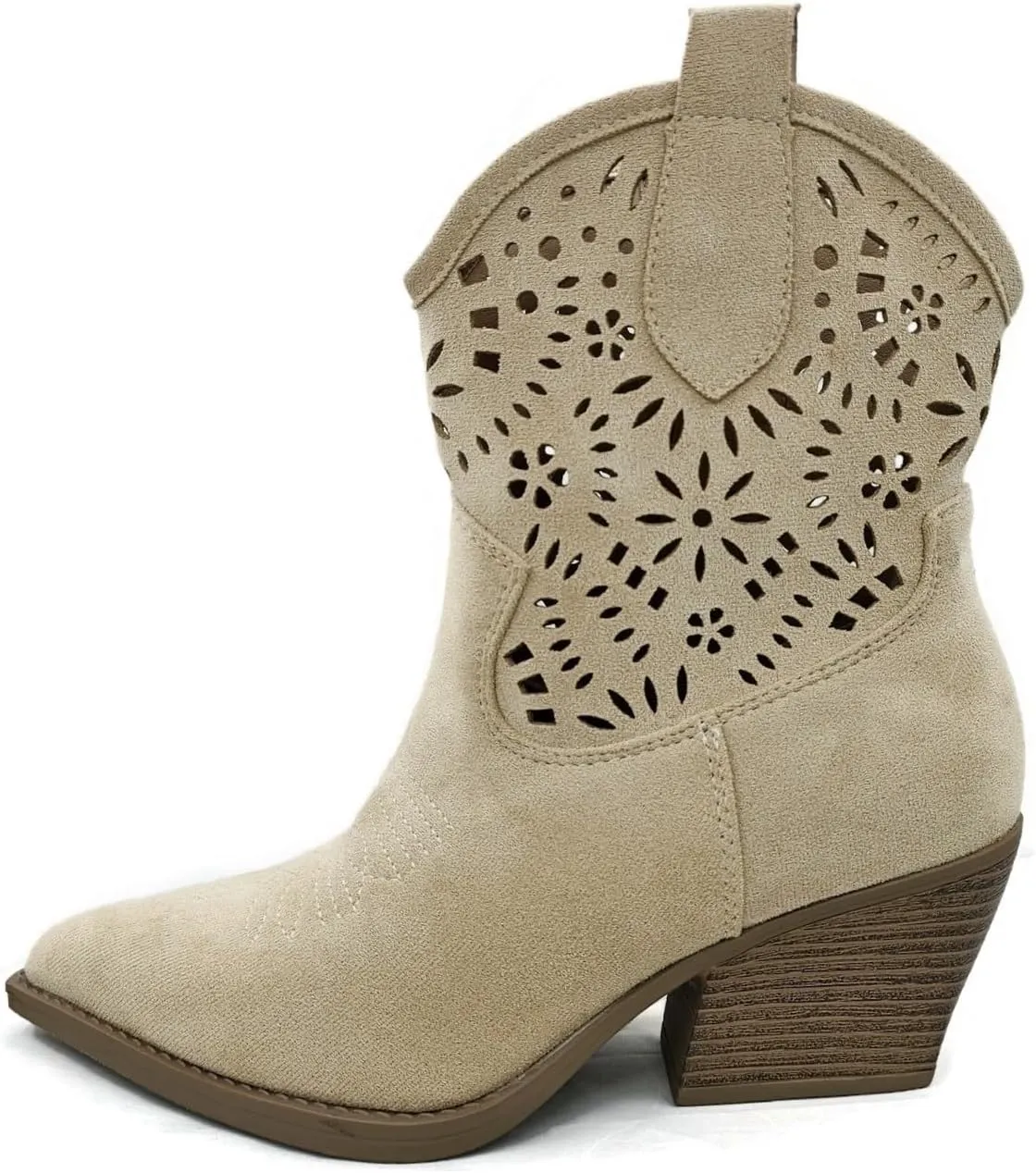 TruFox Women's Cowboy Cowgirl Ankle Booties Western Stylish Faux Leather Low Heel Boots