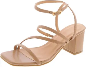 TruFox Women's Stylish Block Heeled Strappy Sandal Ankle Wrap