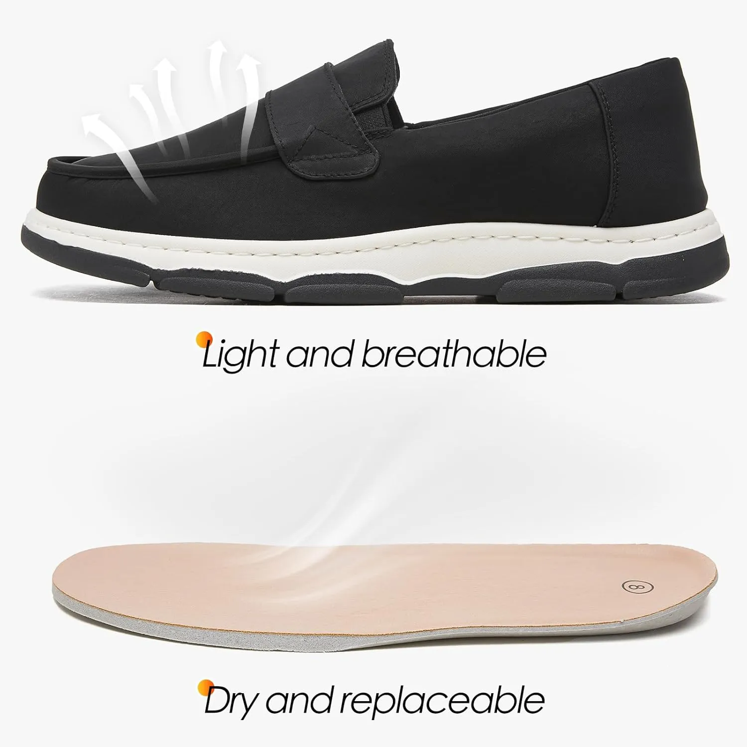 TUOPIN Mens Slip On Shoes,Black Loafers for Men,Canvas Slip On for Men,Casual Comfortable Shoes Fashion Light Weight