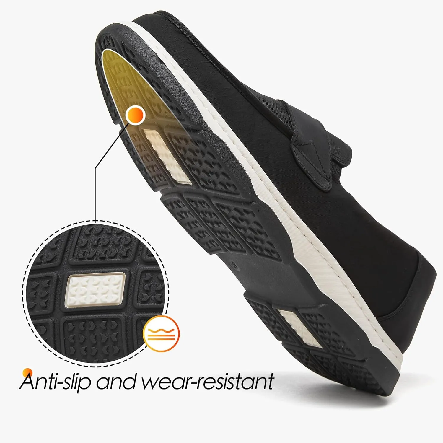 TUOPIN Mens Slip On Shoes,Black Loafers for Men,Canvas Slip On for Men,Casual Comfortable Shoes Fashion Light Weight