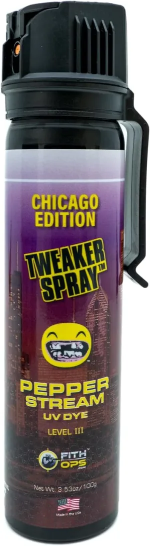 Tweaker Spray Self Defense OC Pepper Spray with UV Dye Up to 18-Foot Range - USA Made by Fith Ops