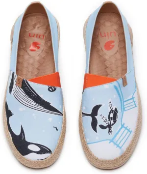 UIN Men's Espadrilles Slip OnsLightweight Walking Casual Loafers Comfortable Art Painted Travel Shoes Marbella Series