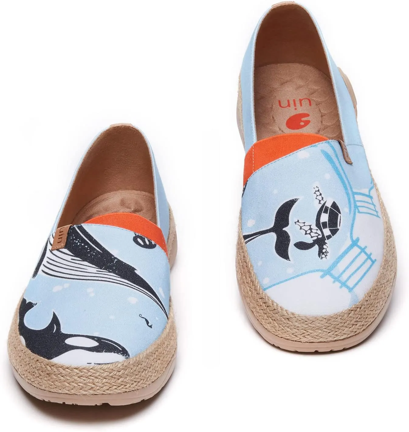 UIN Men's Espadrilles Slip OnsLightweight Walking Casual Loafers Comfortable Art Painted Travel Shoes Marbella Series