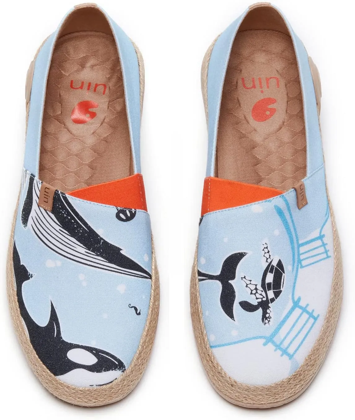 UIN Men's Espadrilles Slip OnsLightweight Walking Casual Loafers Comfortable Art Painted Travel Shoes Marbella Series