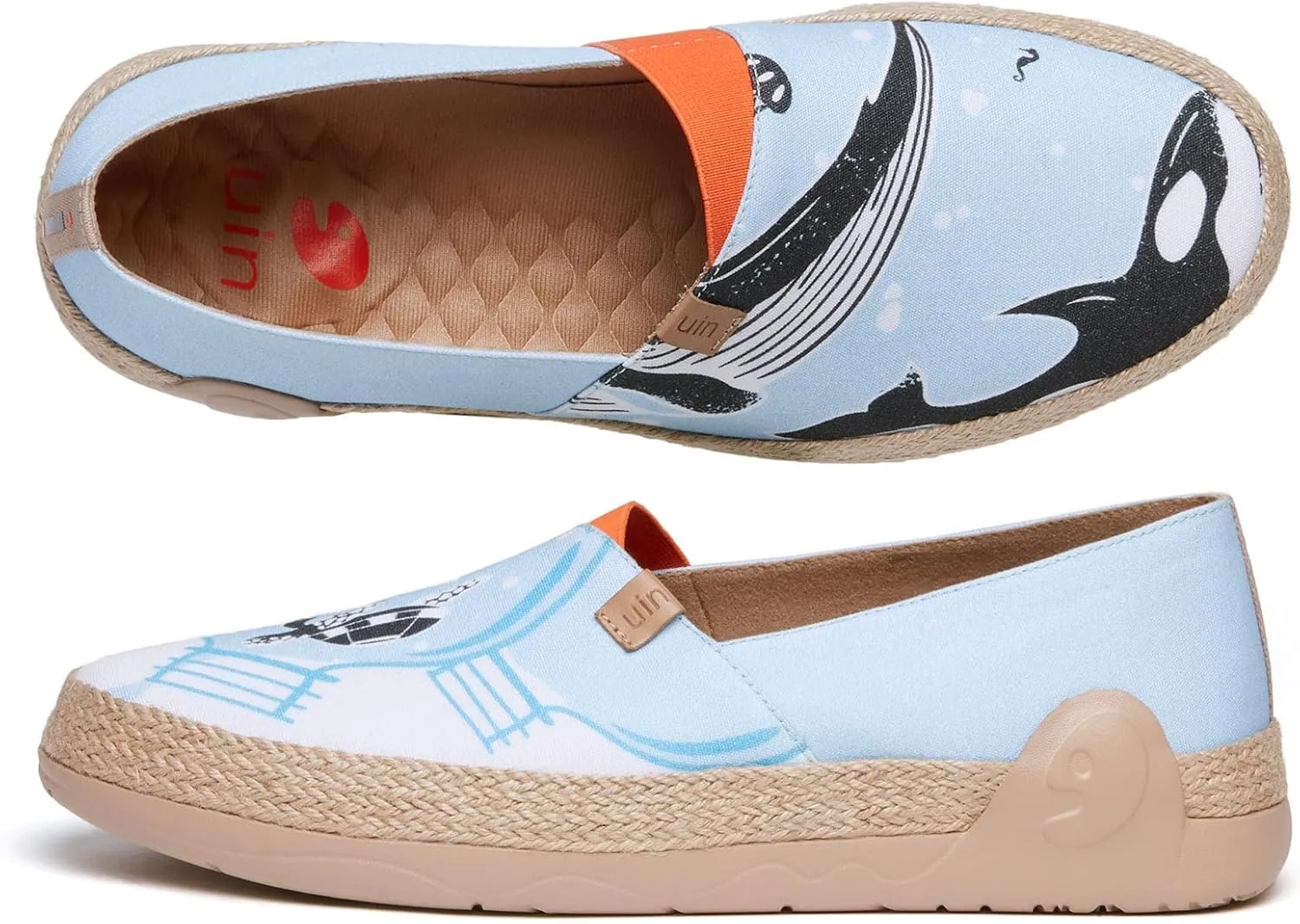 UIN Men's Espadrilles Slip OnsLightweight Walking Casual Loafers Comfortable Art Painted Travel Shoes Marbella Series