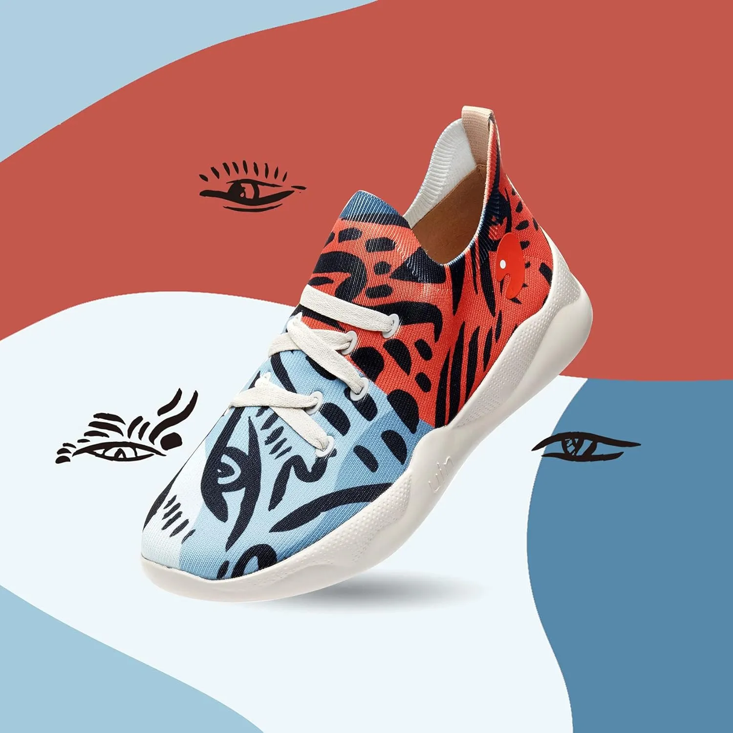 UIN Men's Fashion Sneakers Lightweight Walking Casual Slip Ons Comfortable Art Painted Athletic Travel Shoes Mijas Eye of Exploration