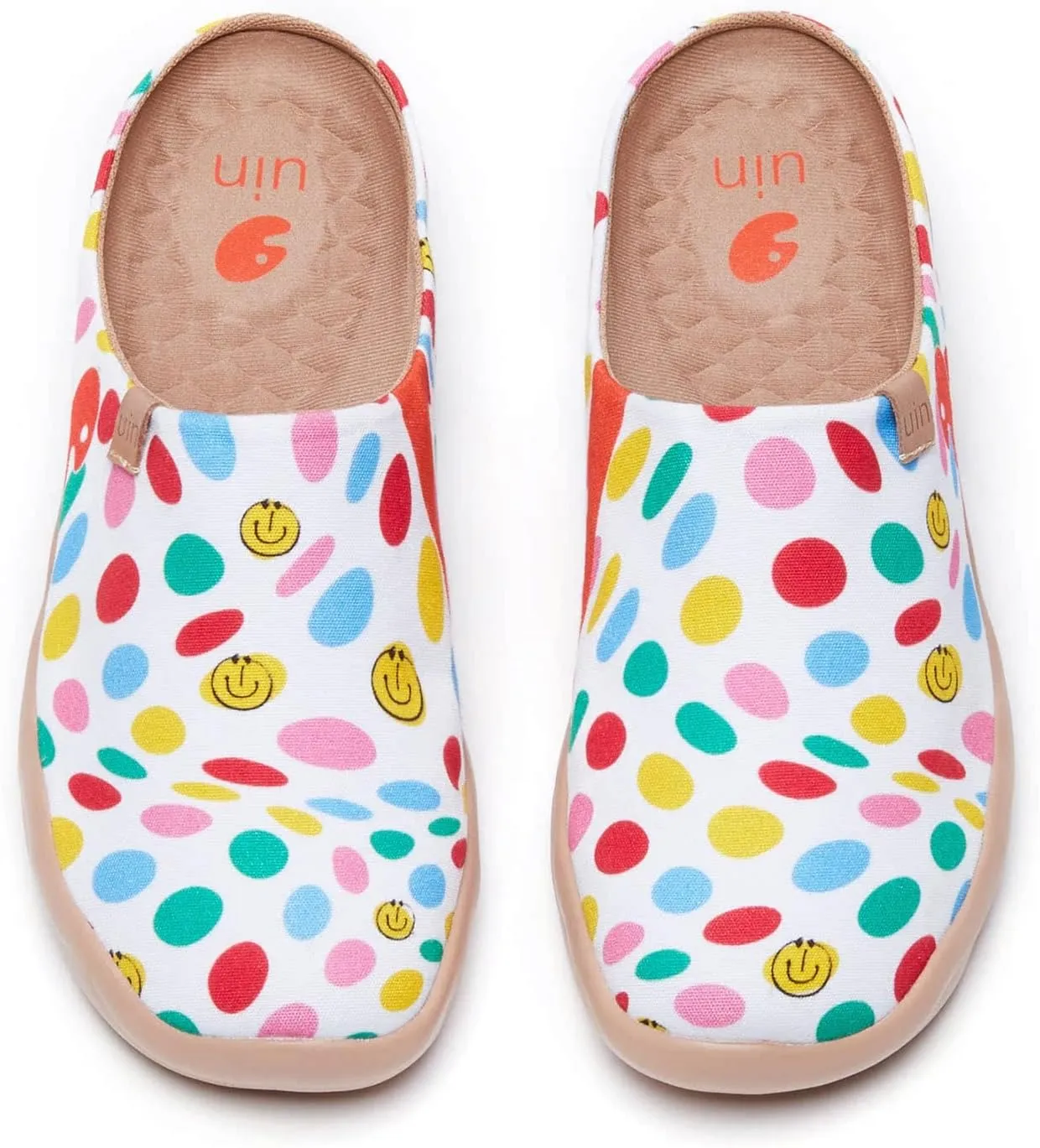 UIN Women's Slip On Mules Comfortable Flat Lightweight Wide Toe Clog Casual Art Painted Travel Shoes Malaga Series